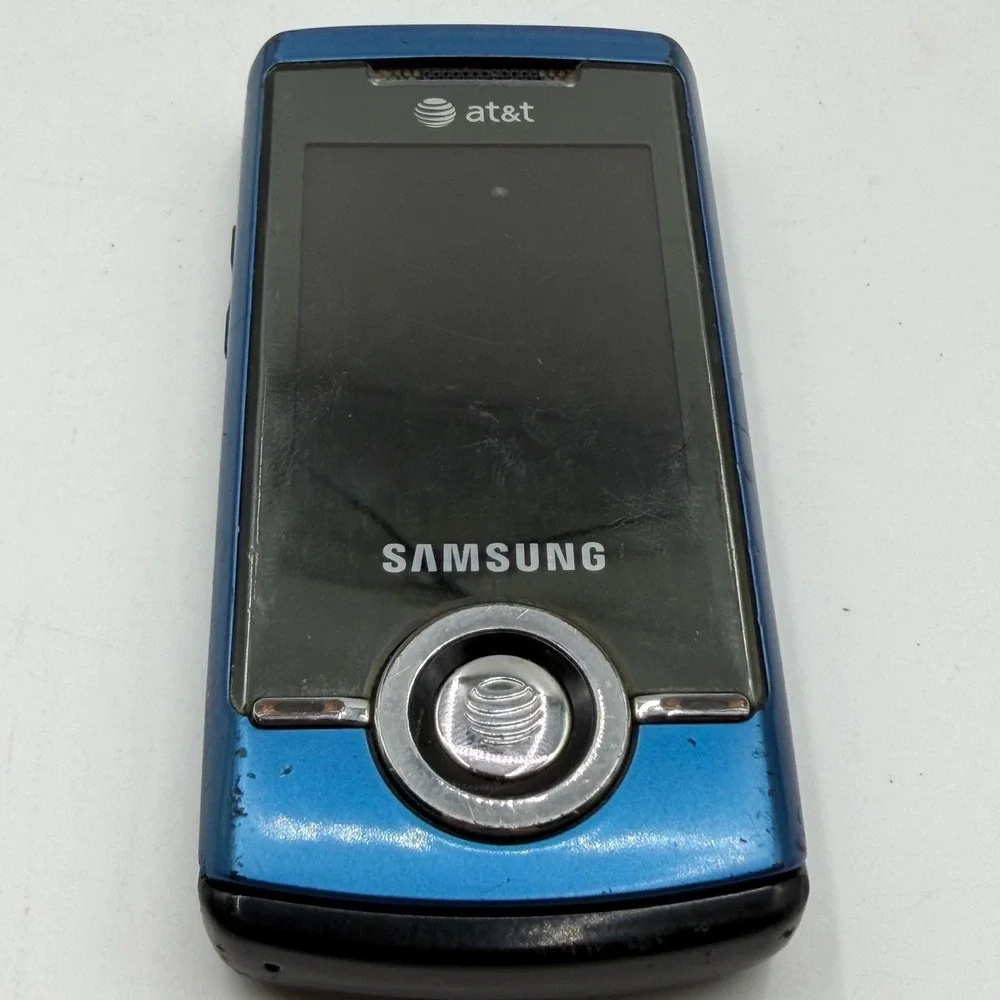 Samsung SGH-A737 Slider Phone Blue AT&T Vintage Mobile w Chargers PARTS ONLY